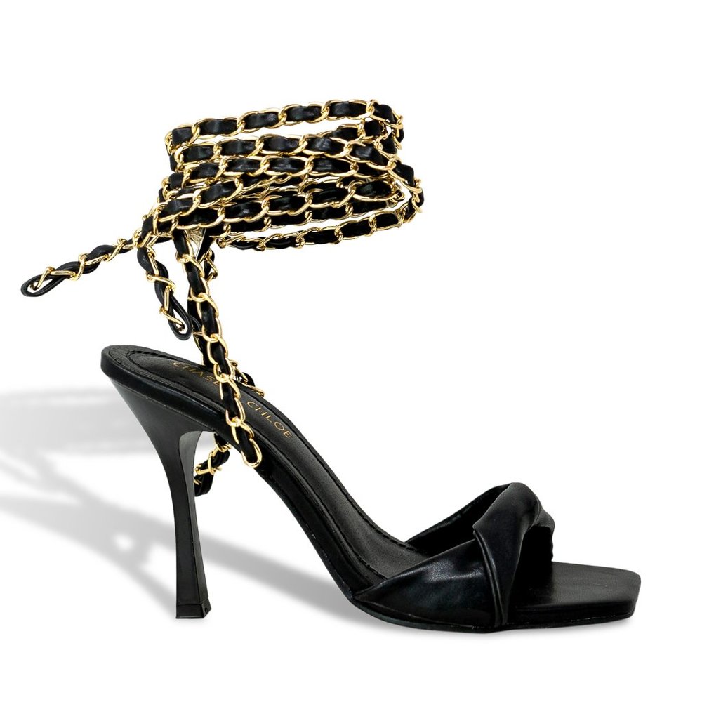 Women's High Heels Destiny Closed Toe Strappy Heels Sexy Rhinestone Ankl…